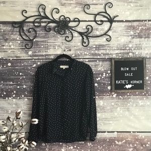 Loft Polka-Dot Button Down Blouse